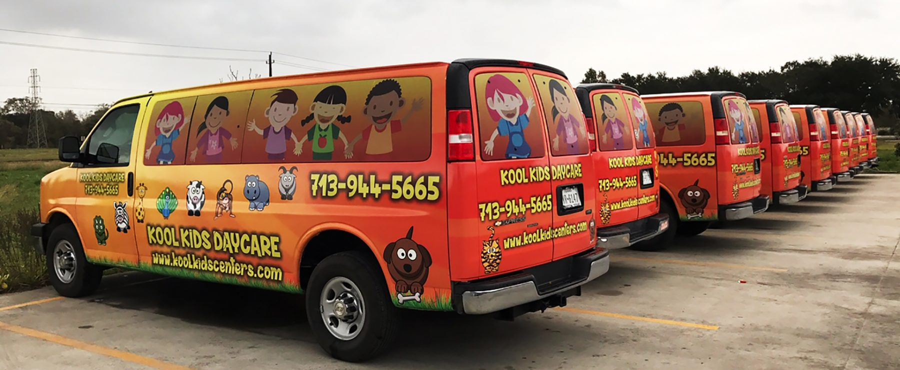 Vans for transportation at daycare